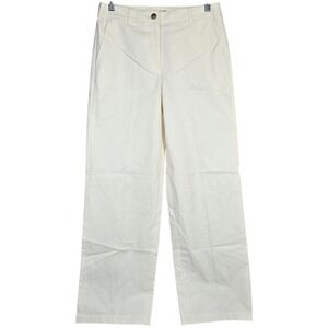 J. Crew Full-length wide-leg trouser in cotton blend Ivory 4 NWT‎